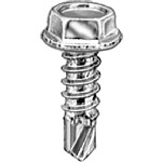 Au-ve-co Products 9611 | 8 X 1/2 Hex Washer Head Teks T.S. Zinc