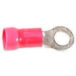 Au-ve-co Products 17042 | Vinyl Insul Ring Terminal 8 Ga 1/4 Stud Red