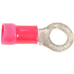 Au-ve-co Products 17043 | Vinyl Ins Ring Terminal 8 Ga 5/16 Stud Red
