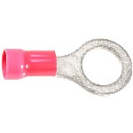 Au-ve-co Products 17045 | Vinyl Insul Ring Terminal 8 Ga 1/2 Stud Red