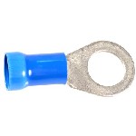 Au-ve-co Products 17049 | Vinyl Insul Ring Terminal 6 Ga 1/2 Stud Blue