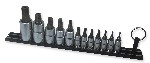 VIM Tools TMS-T5P | Elite 12Piece Torx Plus 5 Point Set, IPR8 Thru IPR60, packaged on a Black Magrail