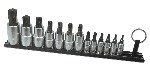 VIM Tools TMS-TORX | Elite 13 Piece Torx Set, T10 Thru T70, package on a Black Magnetic Rail