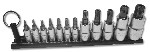 VIM Tools TMS-TRTORX | Elite 12Piece TR Torx Tamper Resistant Set, TR8 Thru TR60, packaged on Black Magnetic Rail