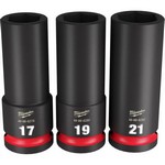 Milwaukee 64945 | 3 Piece Shockwave Impact Duty 1/2 In. Drive Metric Deep 6 Point Socket Set 49-66-7025
