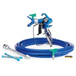 Graco Industrial 17Y220 | Contractor PC Airless Spray Gun, RAC X FF LP 210 & 312, BlueMax II Airless Hose 3/16 in x 25 ft, 10 in Extension, 2 - 100 Mesh Filter