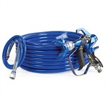 Graco Industrial 19Y475 | Contractor PC Compact Gun, 1/4 in x 50 ft BlueMax II Airless Hose, 1/8 in x 4.5 ft Whip Hose, RAC X LTX 517 SwitchTip