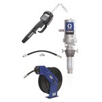 Graco Industrial 24J735 | LD Series 5:1 Tank Mount Oil Pump with SD Series Hose Reel Packages - Manual Meter Type