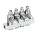 Graco Industrial 24W704 | GL-33 Grease Injector, Stainless Steel, 4 Injector Manifold, 1/8 in. BSPP x 6 mm