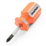 GreatNeck 73110 | #1 x 1.5 Inch Phillips Square Shank Stubby Screwdriver