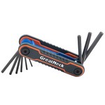 GreatNeck 74208 | Folding SAE Hex Key Set, 9-Piece