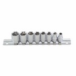 GreatNeck 914M | 8-Piece 1/4 Drive Socket Set with Rail - Metric