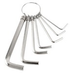 GreatNeck HKR7C | Hex Key Wrench Set, 7 Piece SAE on Key Ring
