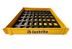 Justrite 28587 | 25.5” x 25.5” x 4”, 8 Gallon Capacity, Folding Utility Tray with Grate, Yellow