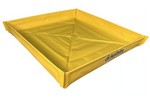 Justrite 28588 | 36” x 36” x 4”, 20 Gallon Capacity, Folding Utility Tray, Yellow