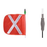 Justrite AP1012OW8PT | Safety AP10.12OW8PT 12 x 11 in Orange All-Purpose Lighted Warning Whip