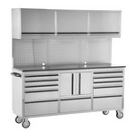 OEM Tools OEM24615 | 72 in 11 Drawer Stainless Steel Tool Cabinet