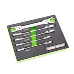 OEM Tools 22063 | 5 Piece Flex Head Flare Nut Wrench Set, SAE