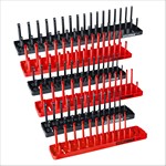 OEM Tools 22234 | 6 Piece SAE and Metric Socket Tray Set, Red and Black
