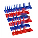 OEM Tools 22237 | 6 Piece SAE and Metric Socket Tray Set, Red and Blue