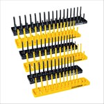 OEM Tools 22238 | 6 Piece SAE and Metric Socket Tray Set, Yellow and Black