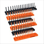 OEM Tools 22418 | 6 Piece SAE and Metric Socket Tray Set, Orange and Black