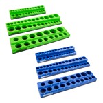OEM Tools 22461 | 6 Pack Set Metric and SAE Magnetic Socket Tray Set - Blue and Green