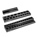 OEM Tools 22487 | 3 Piece Magnetic Socket Tray Set - Black, Metric