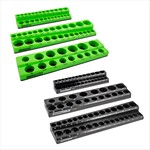 OEM Tools 22488 | 6 Pack Set Metric and SAE Magnetic Socket Tray Set - Black and Green