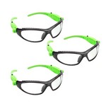 OEM Tools 26017PK3 | Black and Green LED Safety Glasses, 3 Pack