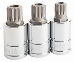 Titan Tools 16083 | 3pc TR XZN Triple Square Bit Socket Set