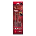Vessel Tools 3304JSPBCR | Wood-Compo Jisdrive Screwdriver 4 Pieces Set Crimson Edition
