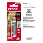 Vessel Tools DEPH2PH250P2 | Neck Torsion Double-Ended Power Bits, PH2 x PH2, 50 mm, 2 Piece