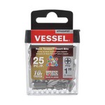 Vessel Tools NTPH2254P25T | Neck Torsion Power Bits, PH2 x 25.4 mm, 25 Piece