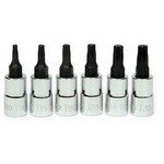 Williams 30908 | 1/4 Drive Torx Bit Socket, High Polished Chrome Finish, Set, 6 Pieces