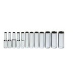 Williams 30941 | 1/4 Drive Deep Socket, High Polished Chrome Finish, Set 12 Point 12 Piece