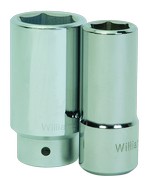 Williams 33722 | 3/4 Drive Deep Socket, High Polished Chrome Finish, 6-Point 22 mm