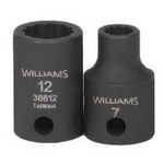 Williams 36607 | 3/8 Drive 7 mm Shallow Impact Socket 12 Point, Black Industrial Finish