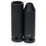 Williams 36922 | 3/8 Drive Deep Impact Socket Set, 12 Point, SAE, 12 Pieces, Black Industrial Finish
