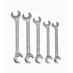 Williams 3780 | Chrome Satin Finish 5 Piece Double Open End Wrench Set, SAE
