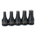 Williams 38932 | 3/4 Drive One Piece Impact Hex Bit Driver Set, SAE, 5 Piece, Black Industrial Finish