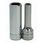 Williams BD-1212 | 3/8 Drive Deep Socket, High Polished Chrome Finish, 12 Point, 3/8, For 6 & 12 Point Fasteners
