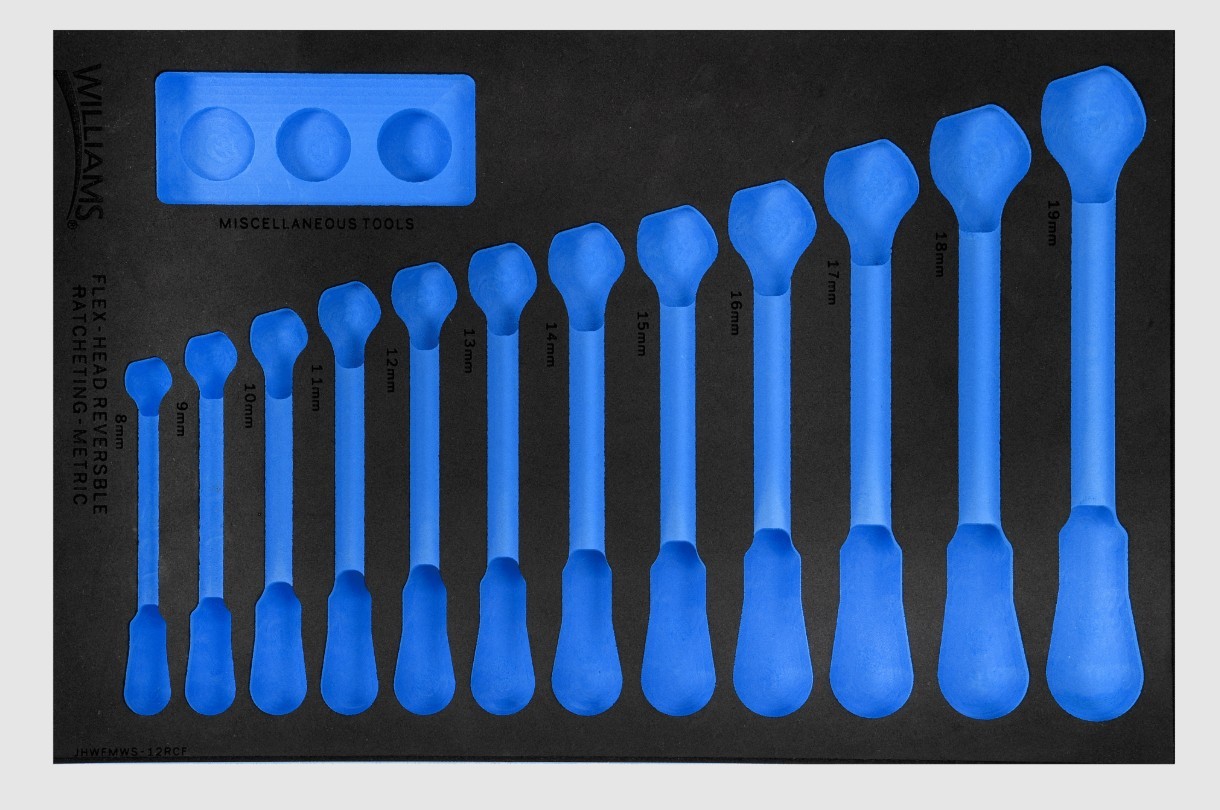 Williams JHWFMWS-12RCF13FM | 1/3 Foam Drawer Insert Only for 12 piece Metric Ratcheting Combination Wrench Set ( 8-19 mm)
