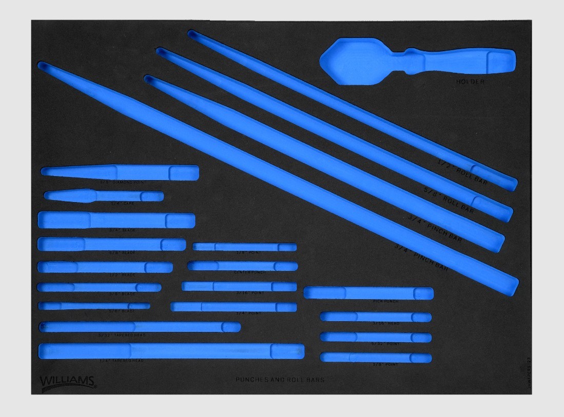 Williams JHWFPCRS-2323FM | 2/3 Foam Drawer Insert Only for 22 piece Chisels & Punches Set