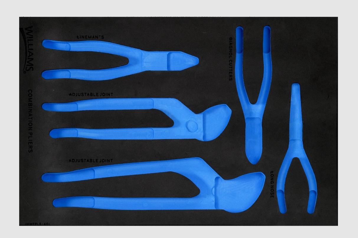 Williams JHWFPLS-4GL13FM | 1/3 Foam Drawer Insert Only for 5 piece Cutting & Utility Plier Set