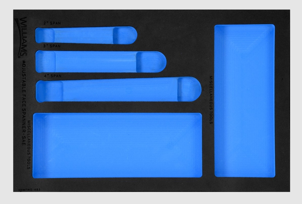 Williams JHWFWS-48313FM | 1/3 Foam Drawer Insert Only for 3 piece Adjustable Face Spanner Wrench Set