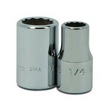 Williams M-1214 | 1/4 Drive Shallow Socket, High Polished Chrome Finish, 12 Point, 7/16