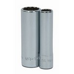 Williams MD-1216 | 1/4 Drive Deep Socket, High Polished Chrome Finish, 12 Point, 1/2