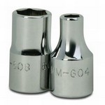 Williams mmD-605 | 1/4 Drive Deep Socket, High Polished Chrome Finish, 6 Point, 5 mm