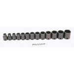 Williams MS-2-13H | 3/8 Drive Shallow Impact Socket Set, 6 Point, Metric, 13 Pieces, Clip & Rails, Black Industrial Finish